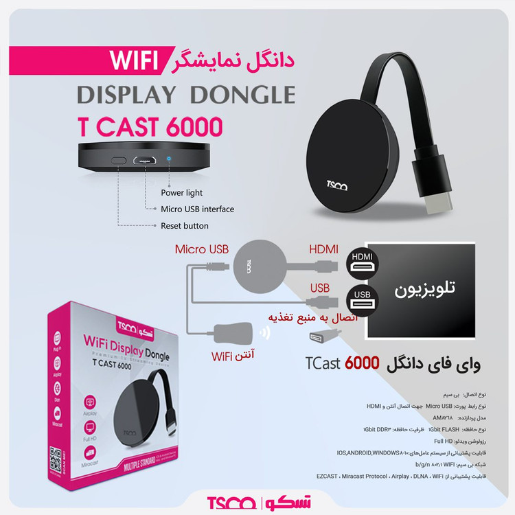 دانگل HDMI تسکو T CAST 6000