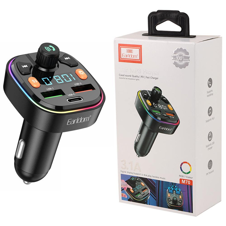 شارژر فندکی + FM Player بلوتوثی Earldom ET-M70