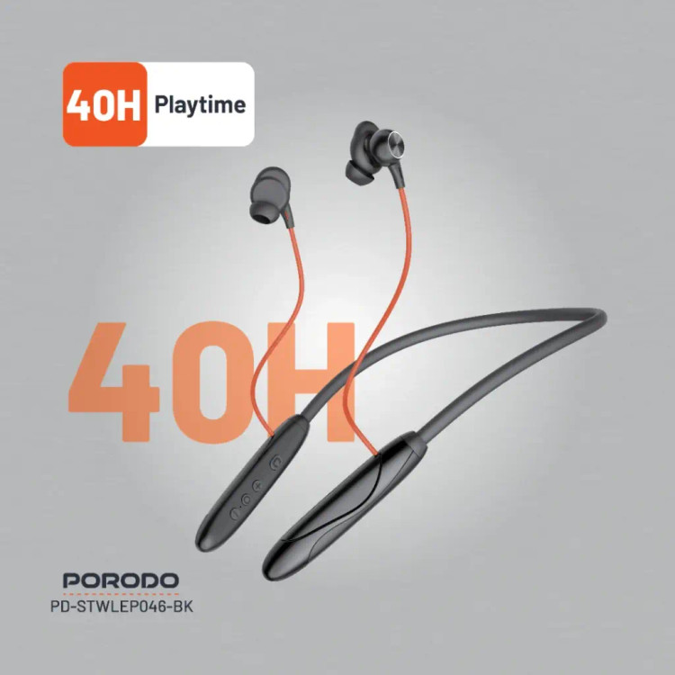هندزفری بلوتوث گردنی Porodo Soundtec PD-STWLEP046-BK