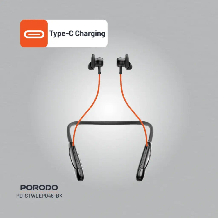هندزفری بلوتوث گردنی Porodo Soundtec PD-STWLEP046-BK