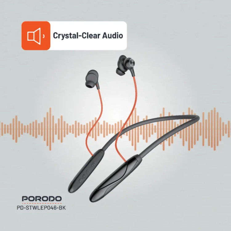 هندزفری بلوتوث گردنی Porodo Soundtec PD-STWLEP046-BK