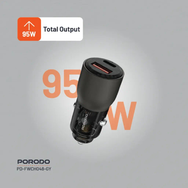شارژر فندکی 95W شفاف Porodo PD-FWCH048