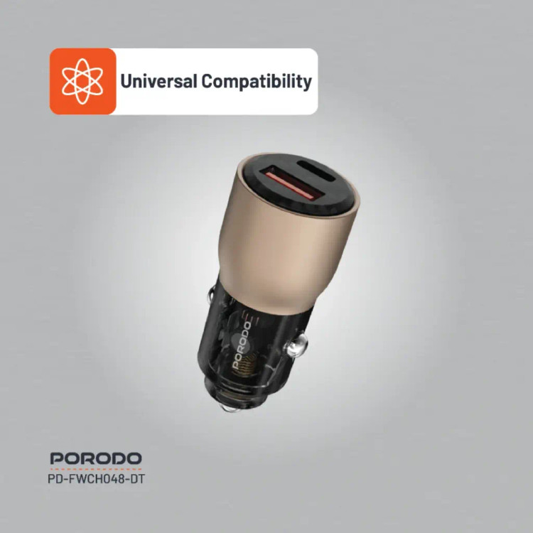 شارژر فندکی 95W شفاف Porodo PD-FWCH048