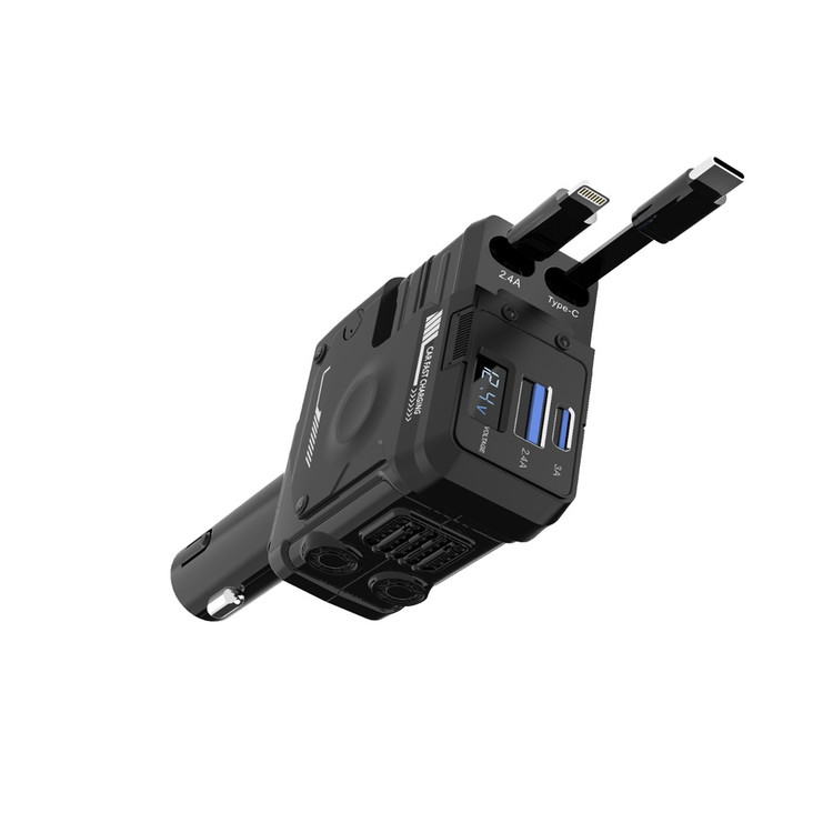 شارژر فندکی و کابل فست Porodo PDFWCH029 66W