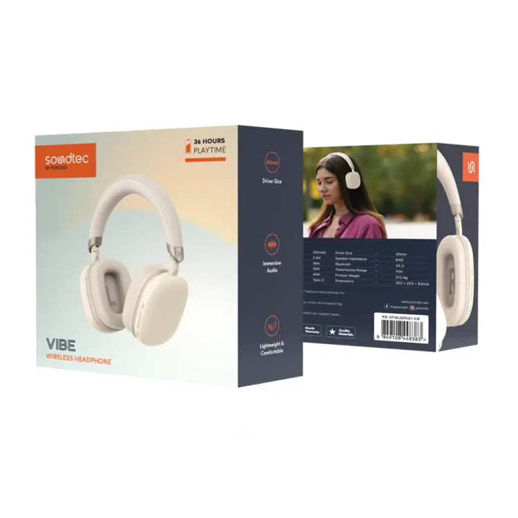 هدفون بی سیم Porodo Soundtec Vibe PD-STWLEP041