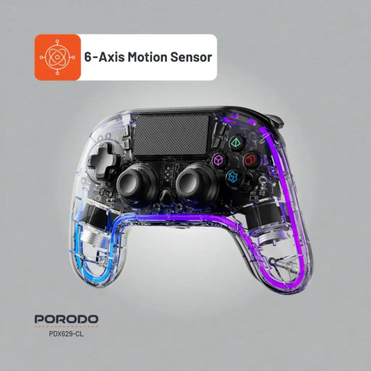 دسته بازی Porodo PDX629 Gaming Crystal Shell PS4