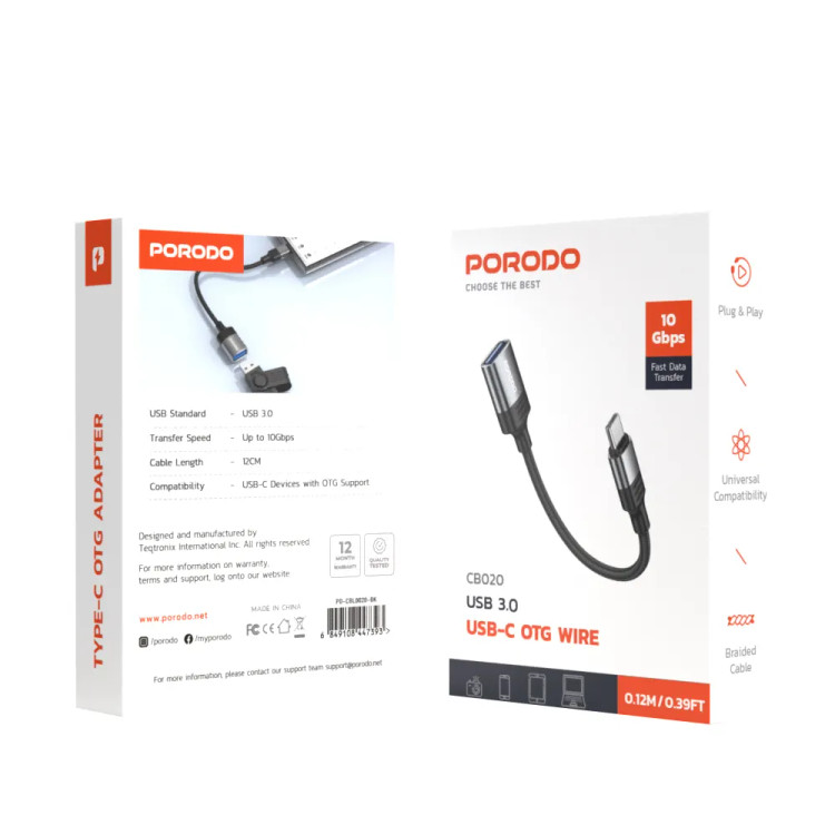 تبدیل Porodo PD-CBL0020 USB-C OTG