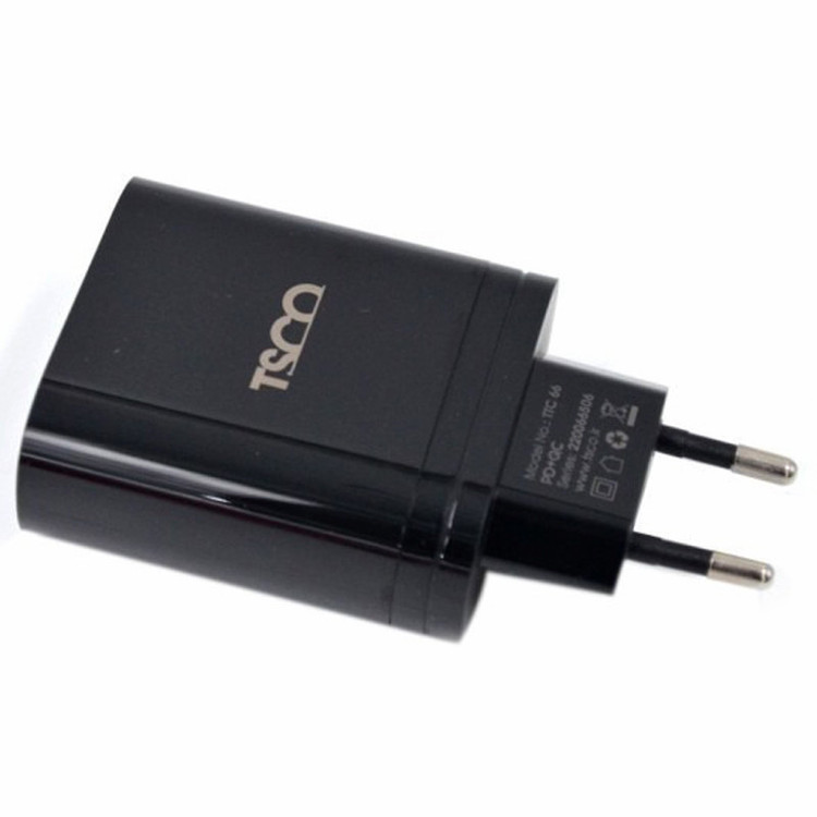 شارژر دیواری فست شارژ TSCO TTC 66 2Port QC3.0 PD 3A 38W Type-C + کابل تبدیل تایپ سی