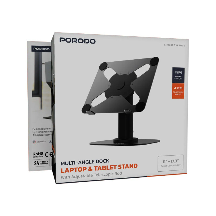 پایه لپتاپ و تبلت چند زاویه ای Porodo PDCCT25BK