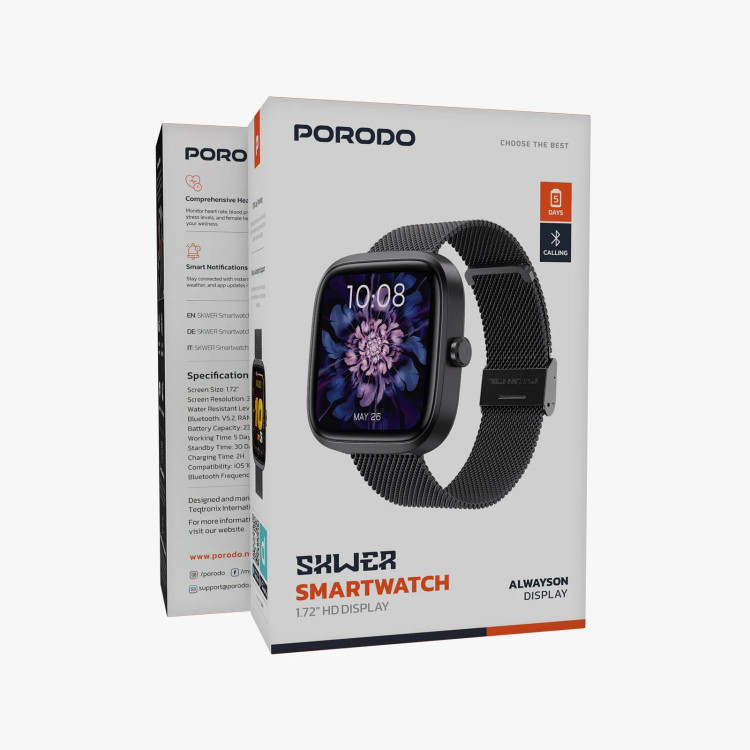 ساعت هوشمند Porodo Skwer PDSWT71