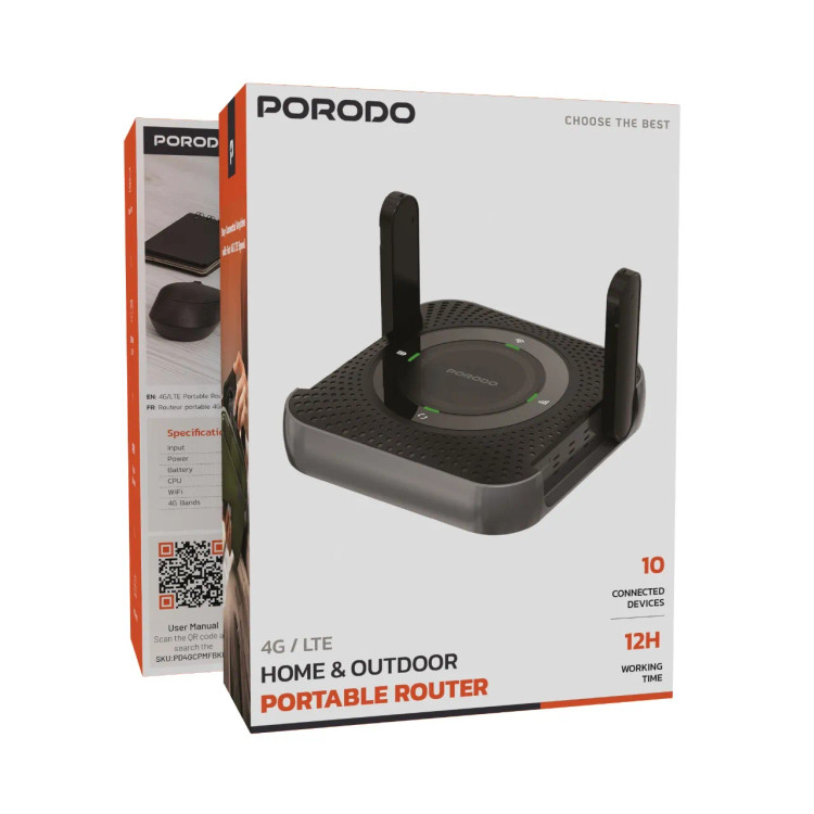مودم بیسیم قابل حمل Porodo PD-4GCPMF CPE MiFi 3G/4G