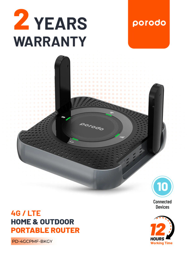 مودم بیسیم قابل حمل Porodo PD-4GCPMF CPE MiFi 3G/4G