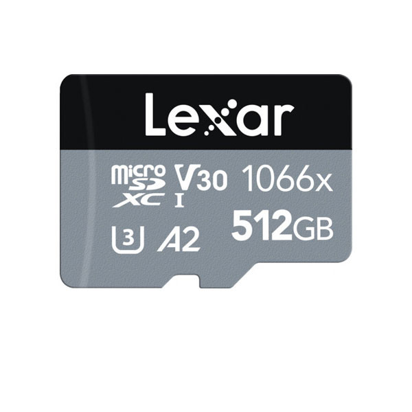 کارت حافظه microSDXC لکسار Lexar مدل 1066X کلاس A2 استاندارد UHS-U3 سرعت 160MBps ظرفیت 512 گیگابایت به همراه آداپتور SD