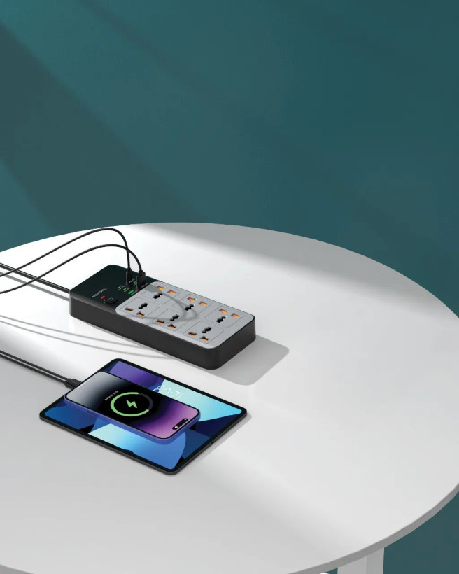 چند راهی برق هوشمند Porodo PDFWCH100 6AC 3000W