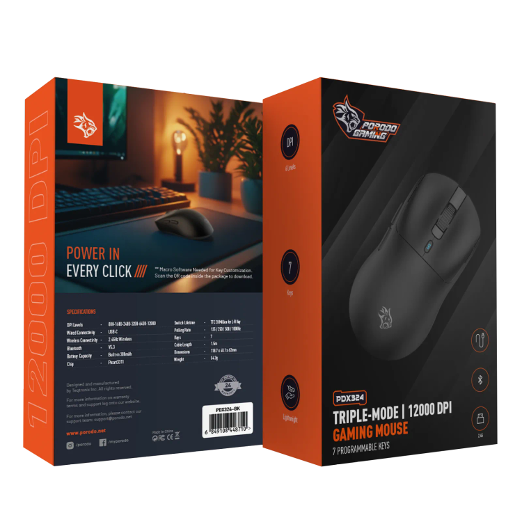 موس گیمینگ 3 حالته Porodo Gaming PDX324