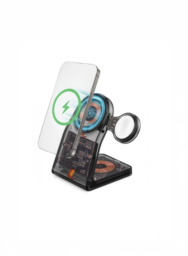 پایه شارژ رومیزی بیسیم شفاف Porodo PD-FWCH062