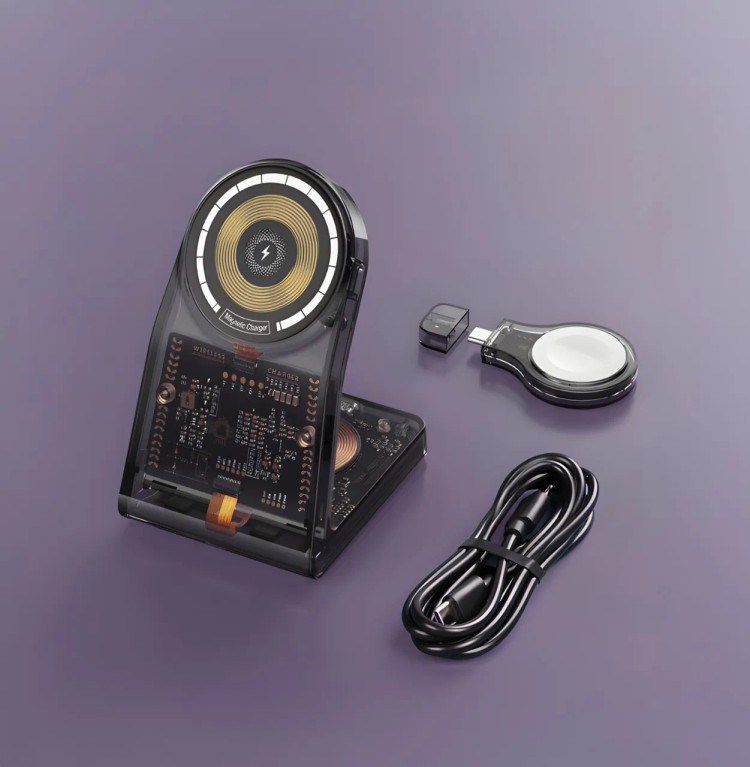 پایه شارژ رومیزی بیسیم شفاف Porodo PD-FWCH062