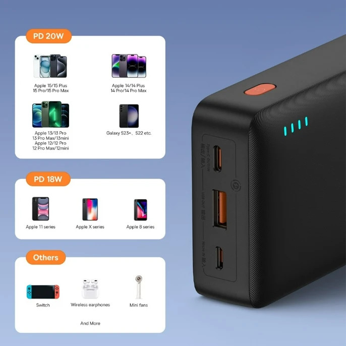 پاور بانک فست شارژ 20000 باسئوس Baseus Airpow PPAP20K DZ-JD1 PPQD010002 QC3 PD 20W