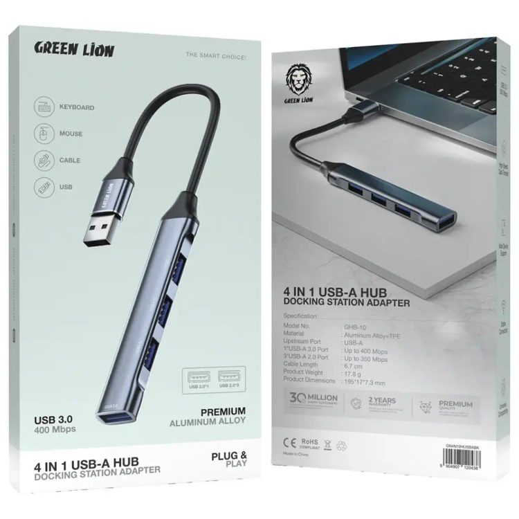 هاب 4 پورت USB-A گرین لاین مدل Docking Station Adapter