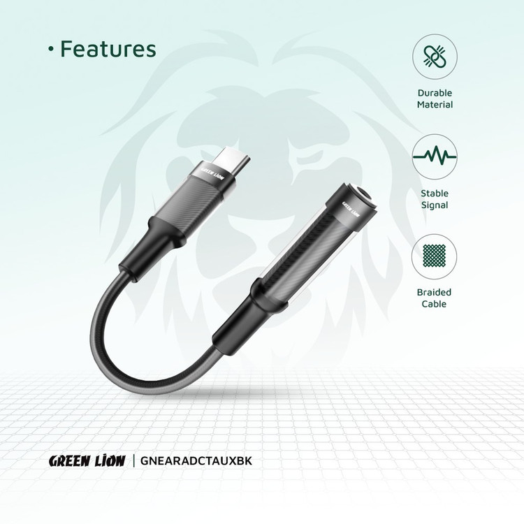 تبدیل USB-C به AUX 3.5mm گرین لاین Earphone Adapter (12cm)