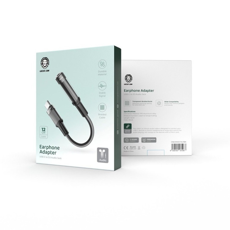 تبدیل USB-C به AUX 3.5mm گرین لاین Earphone Adapter (12cm)