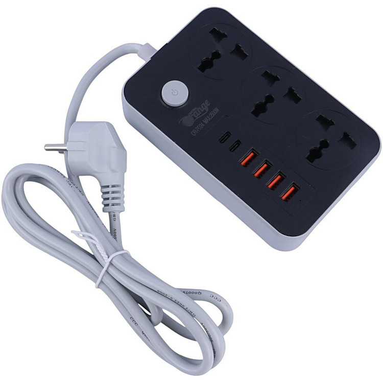 چند راهی 3 خانه اورنج OR-PD24 با کابل 2 متری + شارژر USB و Type-C