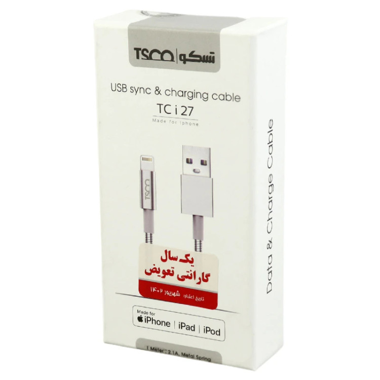 کابل لایتنینگ تسکو مدل TC i27 طول ۱ متر