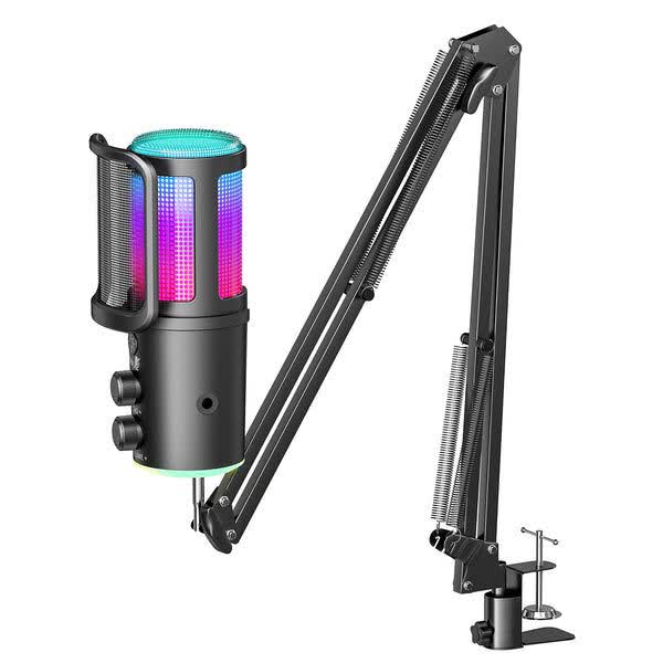 میکروفون گیمینگ کاندنسر یو اس بی اونیکوما مدل M530 RGB با دکمه چند منظوره و قابلیت مانیتورینگ