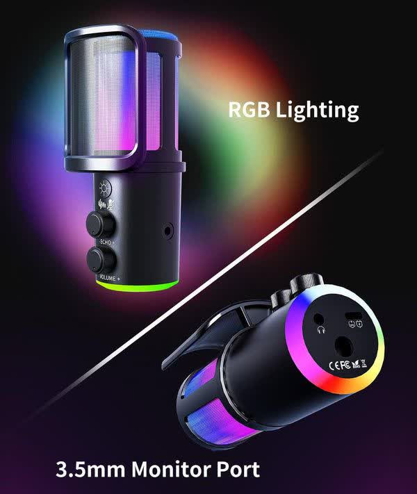 میکروفون گیمینگ کاندنسر یو اس بی اونیکوما مدل M530 RGB با دکمه چند منظوره و قابلیت مانیتورینگ