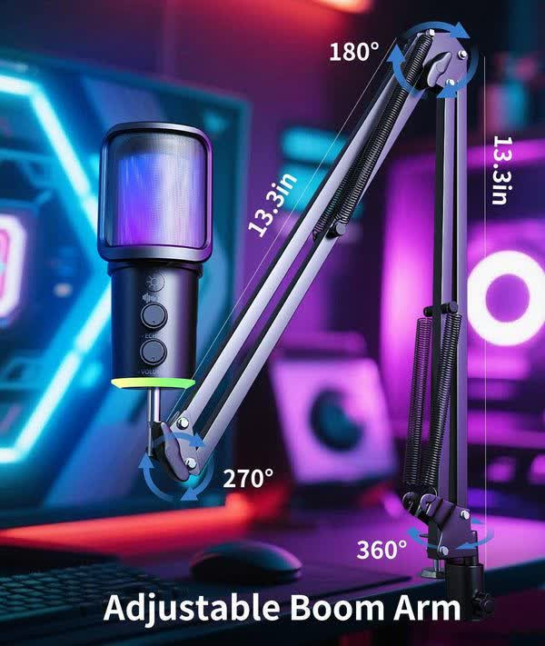 میکروفون گیمینگ کاندنسر یو اس بی اونیکوما مدل M530 RGB با دکمه چند منظوره و قابلیت مانیتورینگ
