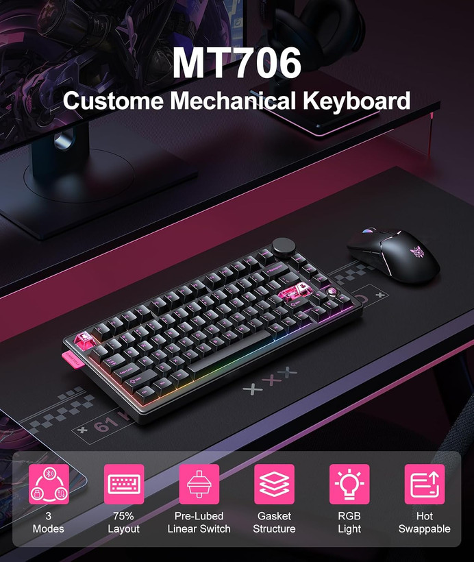 کیبورد گیمینگ مکانیکال سه حالته Onikuma MT706