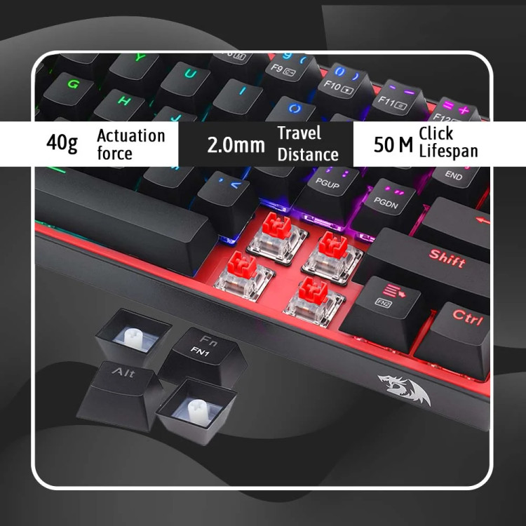 کیبورد گیمینگ مکانیکال سه حالته Redragon Fizz K616 Pro