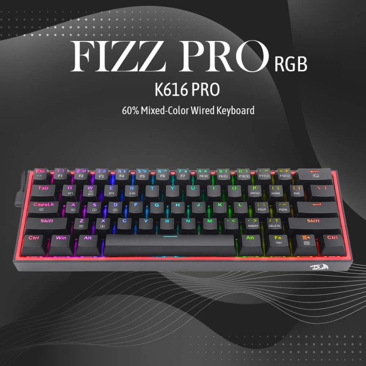 کیبورد گیمینگ مکانیکال سه حالته Redragon Fizz K616 Pro