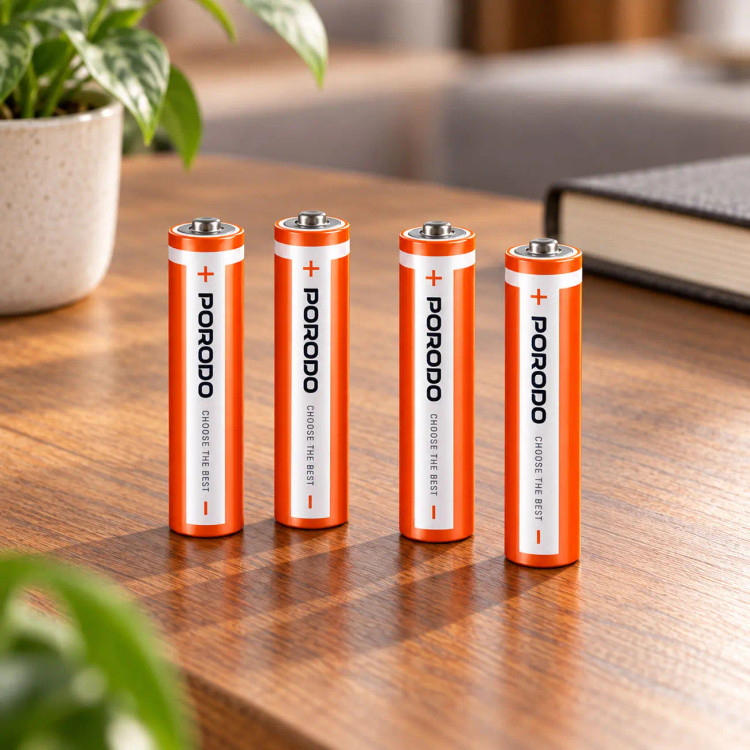باتری لیتیومی چهارتایی نیم قلمی شارژی Porodo PDAAA8RB 800mWh