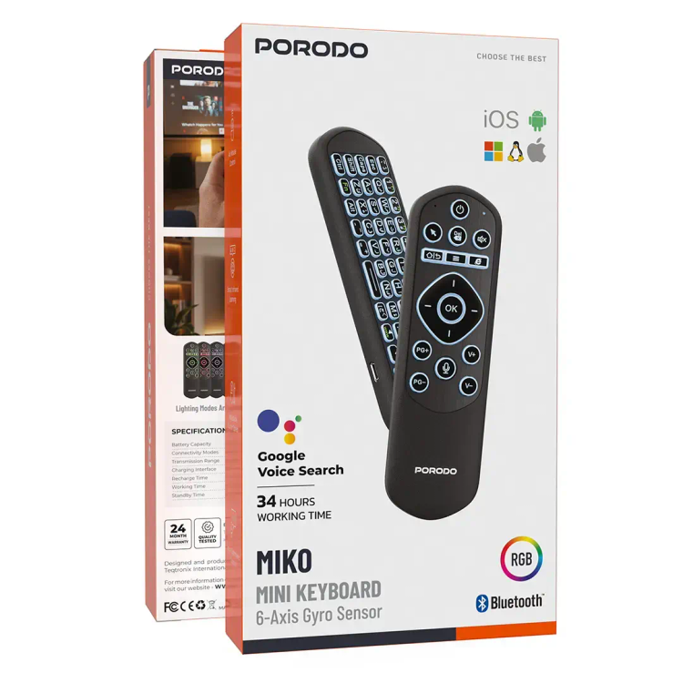 کنترل و کیبورد مینی با سنسور ژیروسکوپ ۶ محوره Porodo Miko PDAMX6