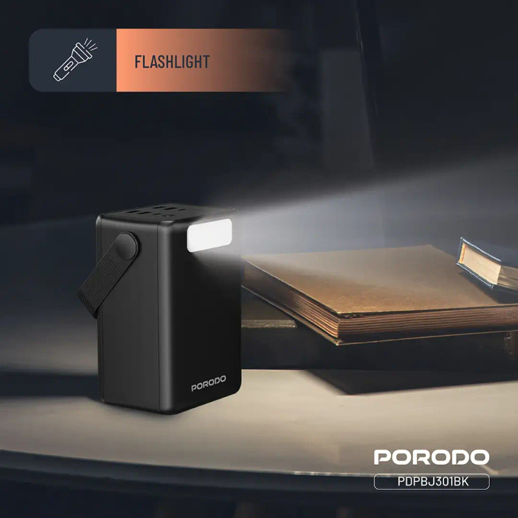 پاوربانک و چراغ قوه 8۰۰۰۰ میلیآمپر ساعتی Porodo Lara PDPBJ301