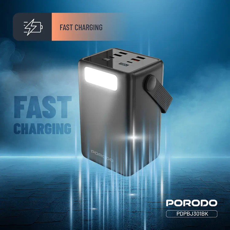 پاوربانک و چراغ قوه 8۰۰۰۰ میلیآمپر ساعتی Porodo Lara PDPBJ301