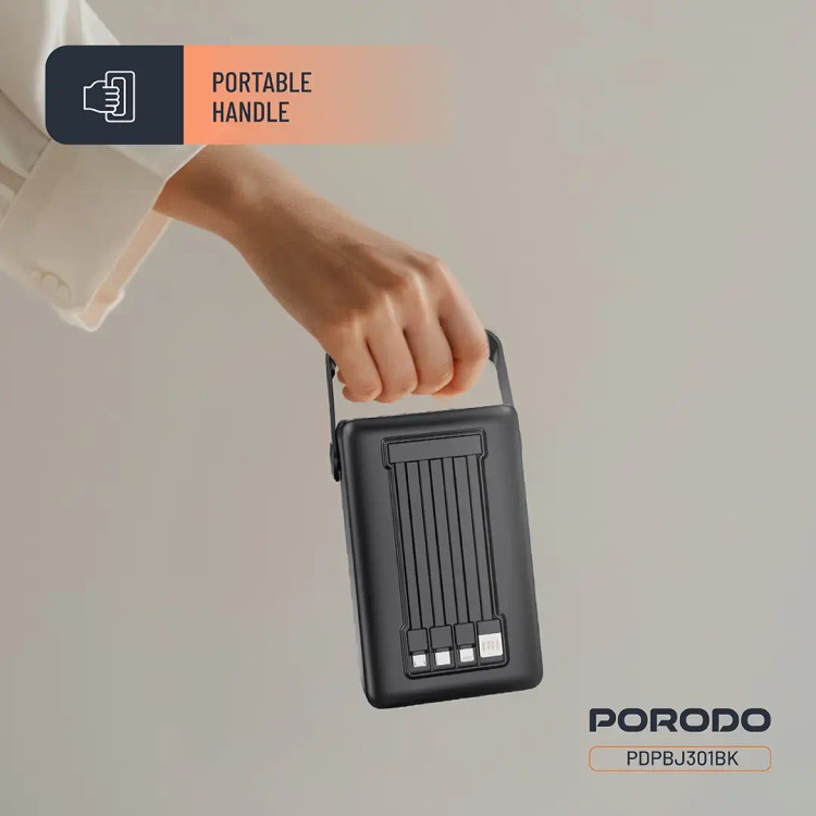 پاوربانک و چراغ قوه 8۰۰۰۰ میلیآمپر ساعتی Porodo Lara PDPBJ301