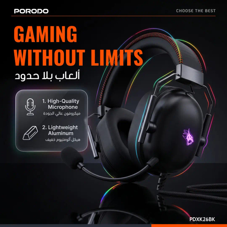 هدست گیمینگ Porodo Gaming Aloma PDXK26