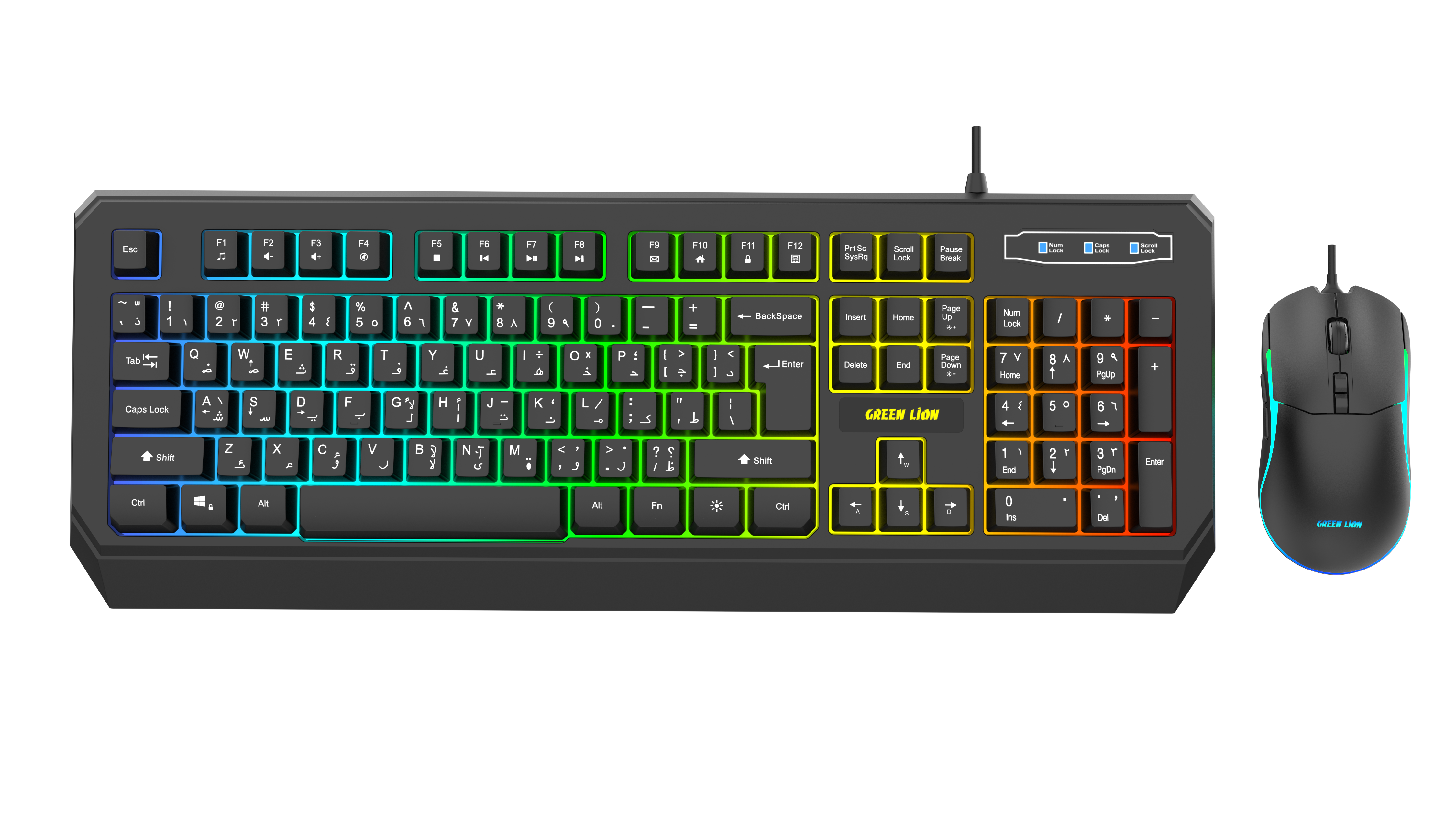 کیبورد و موس گیمینگ Green Lion GKM-65