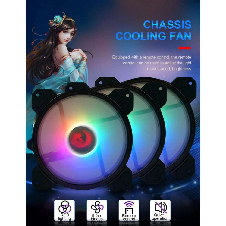 فن کیس ردراگون GC-F009 سایز 120 میلی متری بسته 3 عددی